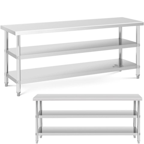 Stół blat roboczy stalowy nierdzewny 2 półki 200x60cm Royal Catering Stół blat roboczy stalowy nierdzewny 2 półki 200x60cm Royal Catering