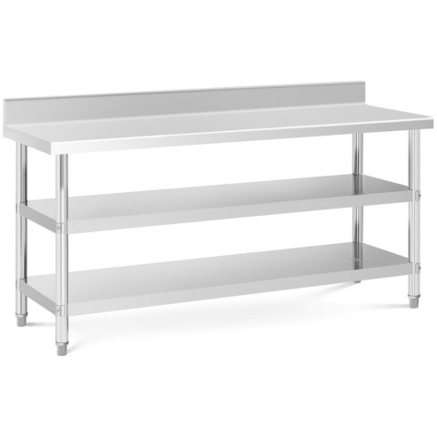 Stół blat roboczy stalowy nierdzewny przyścienny z rantem 2 półki 180x60cm Royal Catering Stół blat roboczy stalowy nierdzewny przyścienny z rantem 2 półki 180x60cm Royal Catering