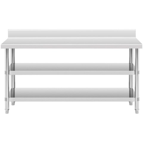 Stół blat roboczy stalowy nierdzewny przyścienny z rantem 2 półki 180x60cm Royal Catering Stół blat roboczy stalowy nierdzewny przyścienny z rantem 2 półki 180x60cm Royal Catering