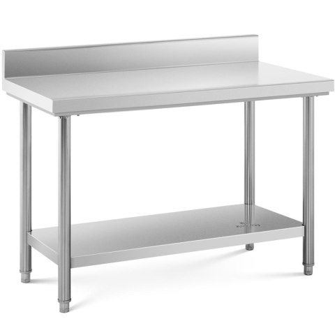 Stół blat roboczy stalowy nierdzewny przyścienny z rantem i półką 120x60cm Royal Catering Stół blat roboczy stalowy nierdzewny przyścienny z rantem i półką 120x60cm Royal Catering