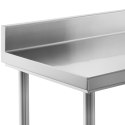 Stół blat roboczy stalowy nierdzewny przyścienny z rantem i półką 120x60cm Royal Catering