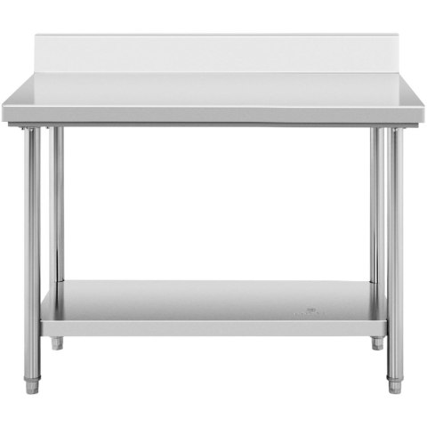 Stół blat roboczy stalowy nierdzewny przyścienny z rantem i półką 120x60cm Royal Catering Stół blat roboczy stalowy nierdzewny przyścienny z rantem i półką 120x60cm Royal Catering