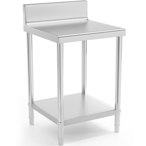 Stół blat roboczy stalowy nierdzewny przyścienny z rantem i półką 60x60cm Royal Catering Stół blat roboczy stalowy nierdzewny przyścienny z rantem i półką 60x60cm Royal Catering