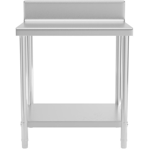 Stół blat roboczy stalowy nierdzewny przyścienny z rantem i półką 80x60cm Royal Catering Stół blat roboczy stalowy nierdzewny przyścienny z rantem i półką 80x60cm Royal Catering