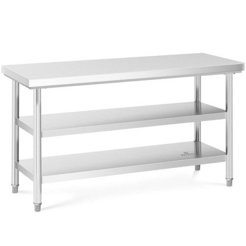 Stół blat roboczy stalowy nierdzewny z 2 półkami 150x60cm Royal Catering Stół blat roboczy stalowy nierdzewny z 2 półkami 150x60cm Royal Catering