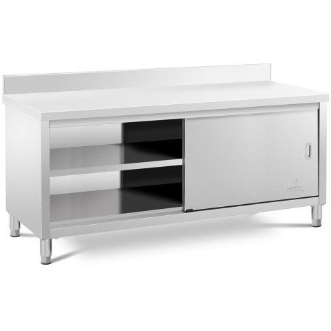 Szafka stojąca nierdzewna z rantem przyścienna drzwiczki suwane 200x60cm Royal Catering Szafka stojąca nierdzewna z rantem przyścienna drzwiczki suwane 200x60cm Royal Catering