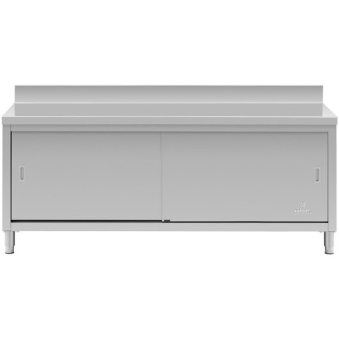 Szafka stojąca nierdzewna z rantem przyścienna drzwiczki suwane 200x60cm Royal Catering Szafka stojąca nierdzewna z rantem przyścienna drzwiczki suwane 200x60cm Royal Catering