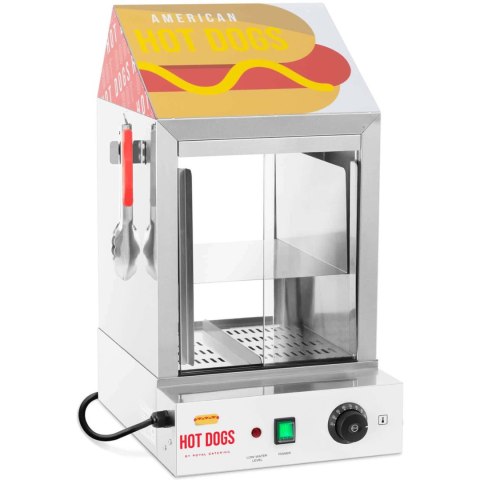 Podgrzewacz witryna grzewcza do 100 hot dogów parówek 25 bułek 1000W Royal Catering Podgrzewacz witryna grzewcza do 100 hot dogów parówek 25 bułek 1000W Royal Catering
