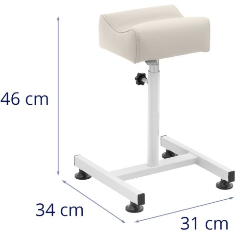Podnóżek kosmetyczny do pedicure 24x22cm wys. 47-67cm - kremowy Physa Podnóżek kosmetyczny do pedicure 24x22cm wys. 47-67cm - kremowy Physa