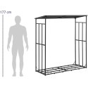 Stojak na drewno opałowe metalowy zewnętrzny z dachem do 300 kg 161 x 65 x 177 cm Hillvert