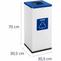 Kosz pojemnik stalowy do segregacji śmieci odpadów papieru 30.5x30.5x70cm 60L Ulsonix