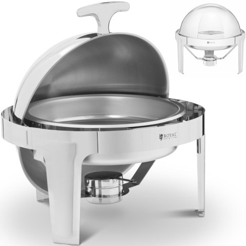 Podgrzewacz do potraw stołowy okrągły na pastę z pokrywą rolltop 5.8 l Royal Catering Podgrzewacz do potraw stołowy okrągły na pastę z pokrywą rolltop 5.8 l Royal Catering