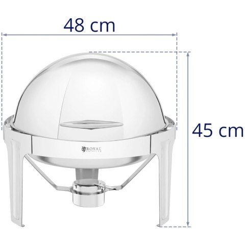 Podgrzewacz do potraw stołowy okrągły na pastę z pokrywą rolltop 5.8 l Royal Catering Podgrzewacz do potraw stołowy okrągły na pastę z pokrywą rolltop 5.8 l Royal Catering