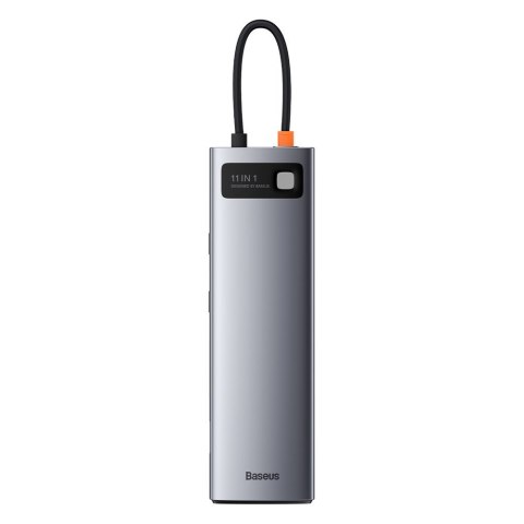 Wielofunkcyjny HUB replikator portów USB-C Metal Gleam 11w1 szary BASEUS Wielofunkcyjny HUB replikator portów USB-C Metal Gleam 11w1 szary BASEUS