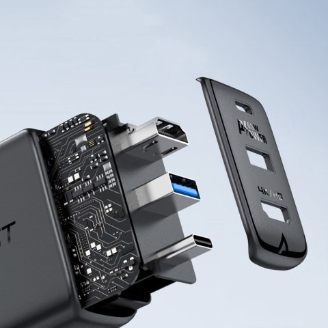 2w1 Ładowarka sieciowa z kablem USB-C + przejściówka adapter USB-C - HDMI 4K biały ACEFAST 2w1 Ładowarka sieciowa z kablem USB-C + przejściówka adapter USB-C - HDMI 4K biały ACEFAST