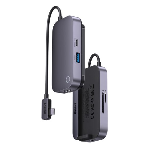 6w1 Rozdzielacz portów PadJoy HUB USB do tabletu smartfona USB-C HDMI SD TF ciemnoszary BASEUS 6w1 Rozdzielacz portów PadJoy HUB USB do tabletu smartfona USB-C HDMI SD TF ciemnoszary BASEUS