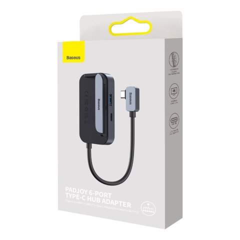 6w1 Rozdzielacz portów PadJoy HUB USB do tabletu smartfona USB-C HDMI SD TF ciemnoszary BASEUS 6w1 Rozdzielacz portów PadJoy HUB USB do tabletu smartfona USB-C HDMI SD TF ciemnoszary BASEUS