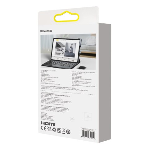 6w1 Rozdzielacz portów PadJoy HUB USB do tabletu smartfona USB-C HDMI SD TF ciemnoszary BASEUS 6w1 Rozdzielacz portów PadJoy HUB USB do tabletu smartfona USB-C HDMI SD TF ciemnoszary BASEUS