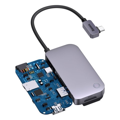 6w1 Rozdzielacz portów PadJoy HUB USB do tabletu smartfona USB-C HDMI SD TF ciemnoszary BASEUS 6w1 Rozdzielacz portów PadJoy HUB USB do tabletu smartfona USB-C HDMI SD TF ciemnoszary BASEUS