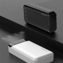 Pojemny powerbank 20000mAh z 3 wbudowanymi kablami USB-C microUSB Lightning biały DUDAO