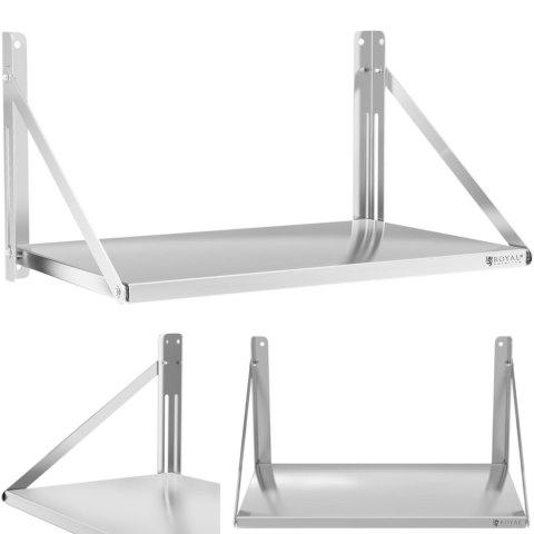 Półka ścienna składana stalowa nierdzewna 80x45cm Royal Catering Półka ścienna składana stalowa nierdzewna 80x45cm Royal Catering