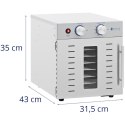 Profesjonalna suszarka dehydrator do żywności 8 rusztów 29x29cm 22L 800W Royal Catering