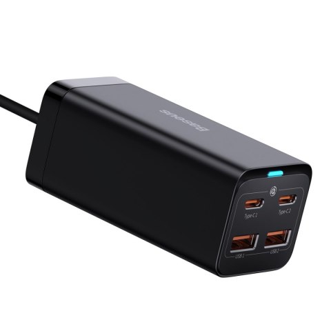 Szybka uniwersalna ładowarka sieciowa GaN 2x USB-C 2x USB 100W QC 4.0+ AFC czarny BASEUS Szybka uniwersalna ładowarka sieciowa GaN 2x USB-C 2x USB 100W QC 4.0+ AFC czarny BASEUS