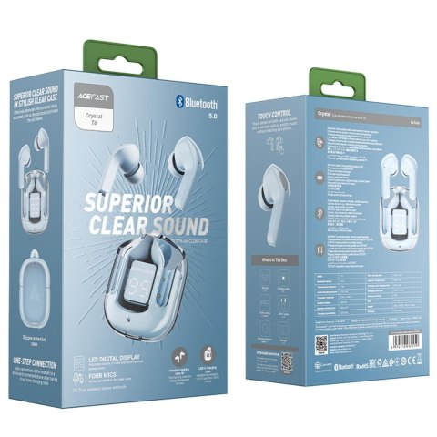 Dokanałowe słuchawki bezprzewodowe TWS Bluetooth jasnoniebieski ACEFAST Dokanałowe słuchawki bezprzewodowe TWS Bluetooth jasnoniebieski ACEFAST