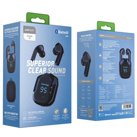 Dokanałowe słuchawki bezprzewodowe TWS Bluetooth niebieski ACEFAST Dokanałowe słuchawki bezprzewodowe TWS Bluetooth niebieski ACEFAST