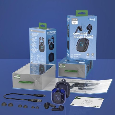 Dokanałowe słuchawki bezprzewodowe TWS Bluetooth niebieski ACEFAST Dokanałowe słuchawki bezprzewodowe TWS Bluetooth niebieski ACEFAST