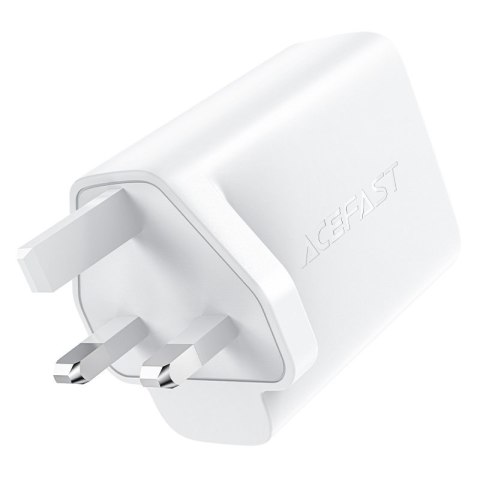 Ładowarka sieciowa angielska A32 GaN dwa porty USB-C PD 50W wtyczka UK biały ACEFAST Ładowarka sieciowa angielska A32 GaN dwa porty USB-C PD 50W wtyczka UK biały ACEFAST