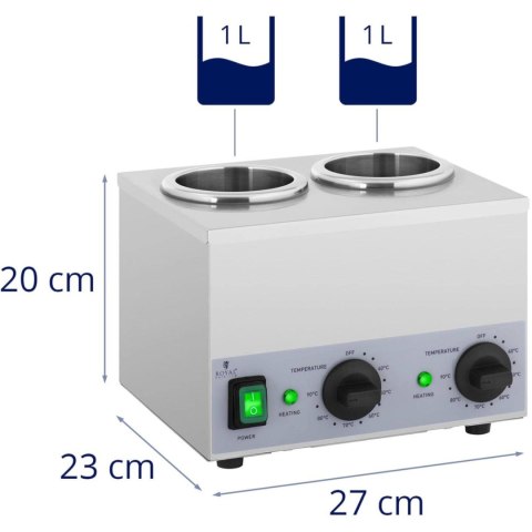 Podgrzewacz do butelek sosów na ciepło 2x 1L 40-90C 400W Royal Catering Podgrzewacz do butelek sosów na ciepło 2x 1L 40-90C 400W Royal Catering