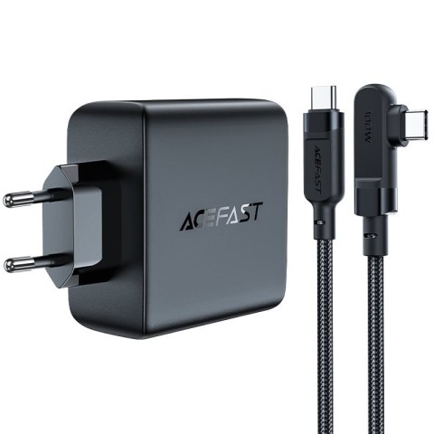 Szybka ładowarka sieciowa GaN 3x USB-C 1x USB-A + kabel kątowy USB-C 100W 2m czarny ACEFAST Szybka ładowarka sieciowa GaN 3x USB-C 1x USB-A + kabel kątowy USB-C 100W 2m czarny ACEFAST