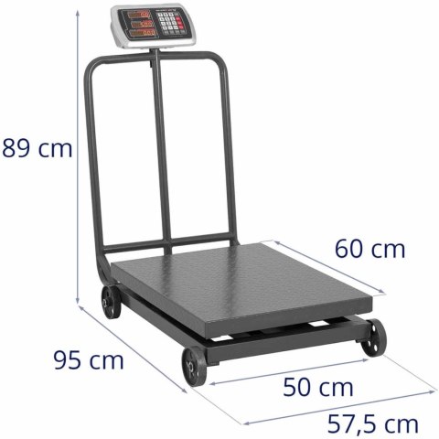 Waga platformowa przemysłowa na kółkach 600 kg / 100 g LCD Steinberg Systems Waga platformowa przemysłowa na kółkach 600 kg / 100 g LCD Steinberg Systems