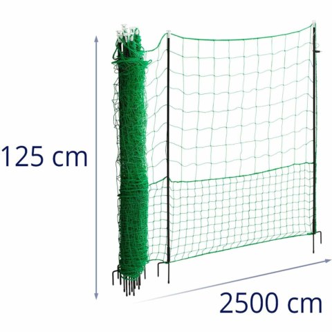 Siatka elektryzująca ogrodzenie ochronne hodowlane dla kur drobiu 1,25 x 25 m WIESENFIELD Siatka elektryzująca ogrodzenie ochronne hodowlane dla kur drobiu 1,25 x 25 m WIESENFIELD