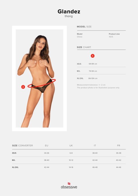 Stringi Glandez Czarny XL/XXL Stringi Glandez Czarny XL/XXL