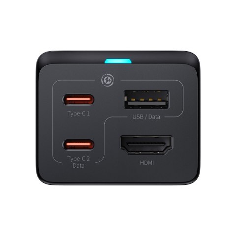 2w1 Ładowarka sieciowa GaN5 Pro + HUB konwerter HDMI 4K 2x USB-C USB-A czarny BASEUS 2w1 Ładowarka sieciowa GaN5 Pro + HUB konwerter HDMI 4K 2x USB-C USB-A czarny BASEUS