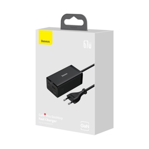 2w1 Ładowarka sieciowa GaN5 Pro + HUB konwerter HDMI 4K 2x USB-C USB-A czarny BASEUS 2w1 Ładowarka sieciowa GaN5 Pro + HUB konwerter HDMI 4K 2x USB-C USB-A czarny BASEUS