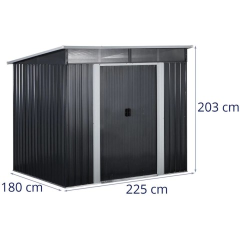 Domek narzędziowy ogrodowy metalowy 225 x 180 x 203 cm UNIPRODO Domek narzędziowy ogrodowy metalowy 225 x 180 x 203 cm UNIPRODO