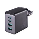 Ładowarka sieciowa GaN 67W 2x USB 2x USB-C + kabel USB-C 1.2m czarny JOYROOM