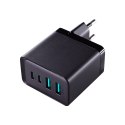 Ładowarka sieciowa GaN 67W 2x USB 2x USB-C + kabel USB-C 1.2m czarny JOYROOM