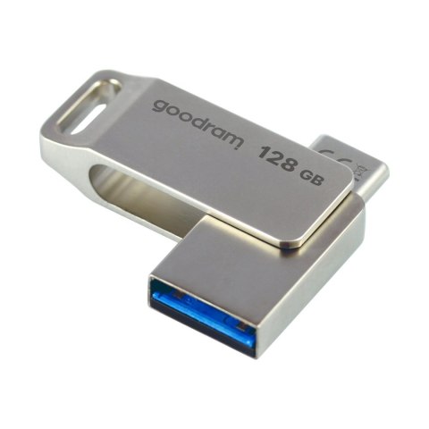 Pendrive 128GB dwa złącza USB 3.2 + USB-C OTG ODA3 srebrny Goodram Pendrive 128GB dwa złącza USB 3.2 + USB-C OTG ODA3 srebrny Goodram