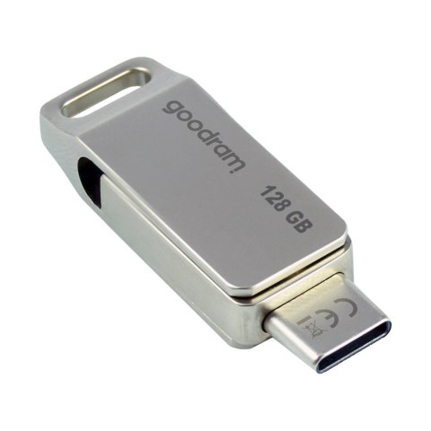 Pendrive 128GB dwa złącza USB 3.2 + USB-C OTG ODA3 srebrny Goodram Pendrive 128GB dwa złącza USB 3.2 + USB-C OTG ODA3 srebrny Goodram