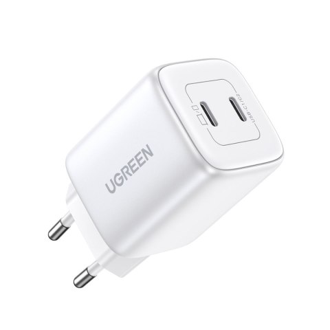 Szybka ładowarka sieciowa GaN 2x USB-C 45W QC PD biała UGREEN Szybka ładowarka sieciowa GaN 2x USB-C 45W QC PD biała UGREEN