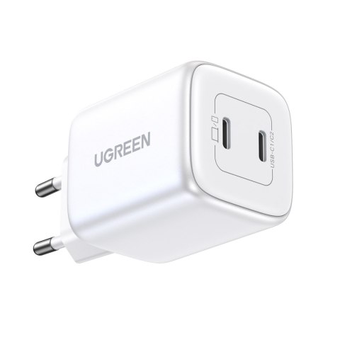 Szybka ładowarka sieciowa GaN 2x USB-C 45W QC PD biała UGREEN Szybka ładowarka sieciowa GaN 2x USB-C 45W QC PD biała UGREEN