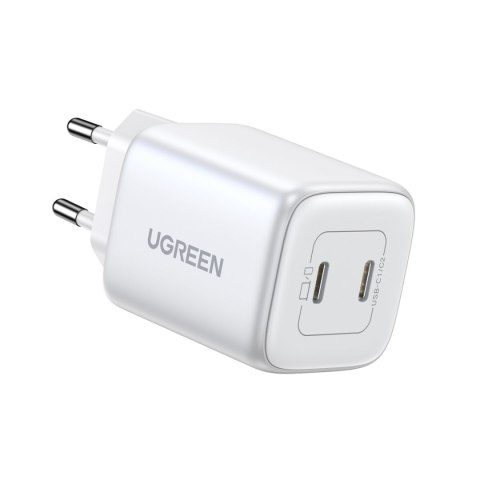 Szybka ładowarka sieciowa GaN 2x USB-C 45W QC PD biała UGREEN Szybka ładowarka sieciowa GaN 2x USB-C 45W QC PD biała UGREEN