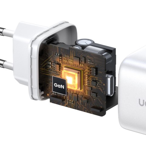 Szybka ładowarka sieciowa GaN 2x USB-C 45W QC PD biała UGREEN Szybka ładowarka sieciowa GaN 2x USB-C 45W QC PD biała UGREEN