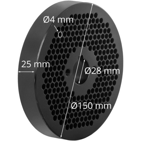 Matryca sitko do pelletu peleciarki WIE-PM-2500 śr. 150 mm x 25 mm otwory 4 mm WIESENFIELD Matryca sitko do pelletu peleciarki WIE-PM-2500 śr. 150 mm x 25 mm otwory 4 mm WIESENFIELD
