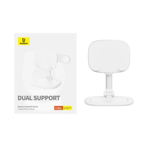 Regulowany stojak podstawka na tablet i telefon Seashell Series biały BASEUS Regulowany stojak podstawka na tablet i telefon Seashell Series biały BASEUS