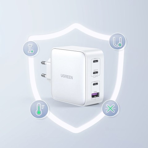 Szybka ładowarka GaN 3x USB-C USB 100W PPS PD Power Delivery biała UGREEN Szybka ładowarka GaN 3x USB-C USB 100W PPS PD Power Delivery biała UGREEN